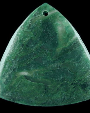 5297 - Pandantiv, jad african verde, triunghi, 41x39mm