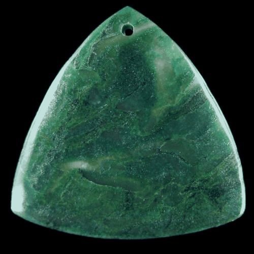 5297 - Pandantiv, jad african verde, triunghi, 41x39mm