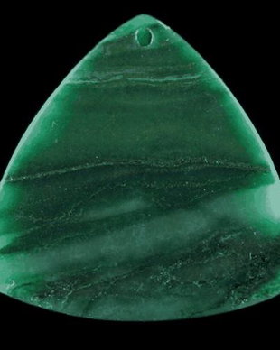 5299 - Pandantiv, jad african verde, triunghi, 44x45x6mm