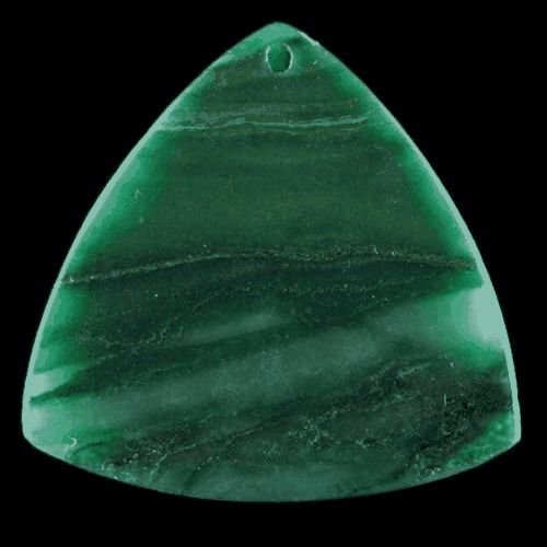 5299 - Pandantiv, jad african verde, triunghi, 44x45x6mm