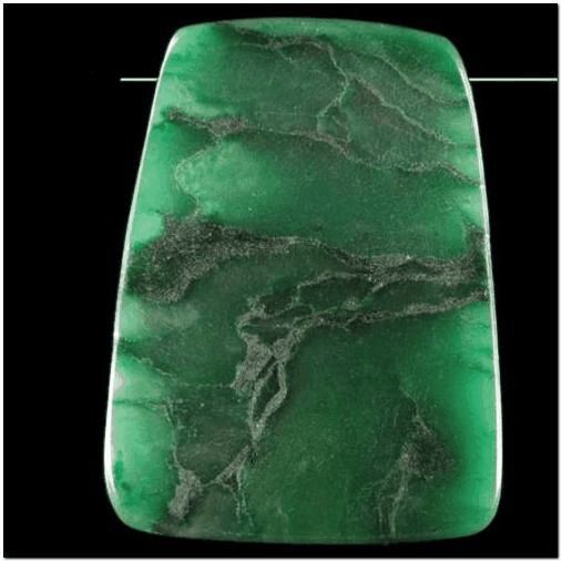5260 - Pandantiv, jad african verde, trapez, 48x35x6mm