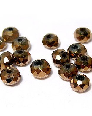 Cristale din sticla, 4x3 mm, AB, bronz