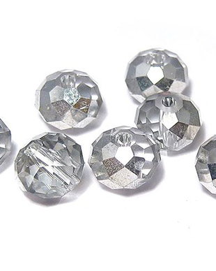 Cristale din sticla, 8x6 mm, argintii