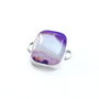 Conector agata botswana violet cu alb laptos - in rama argintata