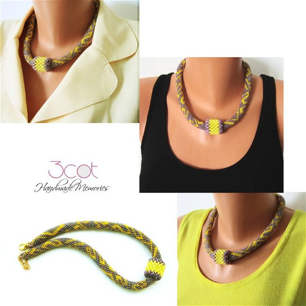 Colier handmade- Yellow Touch