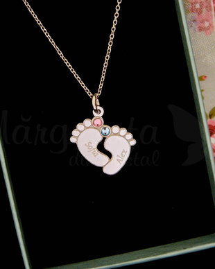 Lantisor  personalizat argint 925 - Picioruse bebe