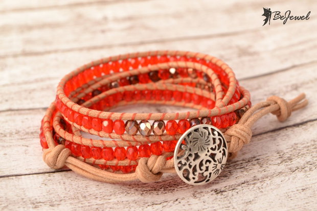 Bratara wrap ''Cherry Opal''