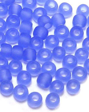 Margele TOHO, 11/0, Transparent-Frosted Lt Sapphire