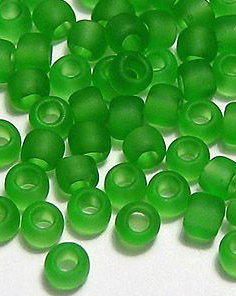 Margele TOHO, 11/0, Transparent-Frosted Grass Green