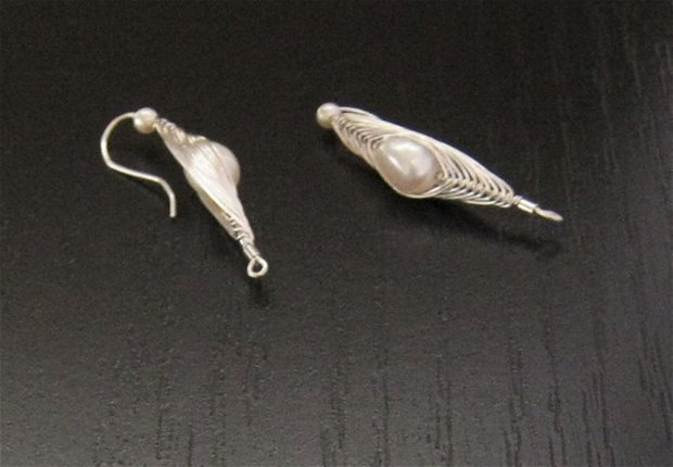 Cercei argint cu perle de cultura si perle Swarovski