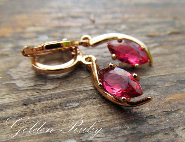 Cercei auriti GOLDEN RUBY