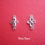 Link floricica din argint 925 rodiat aprox 1x7x12.5 mm