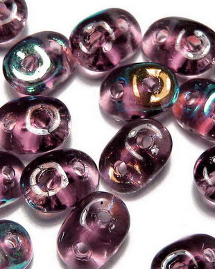Margele din sticla, Superduo, amethyst AB-X20060