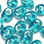 Margele din sticla, Superduo, aquamarine white luster