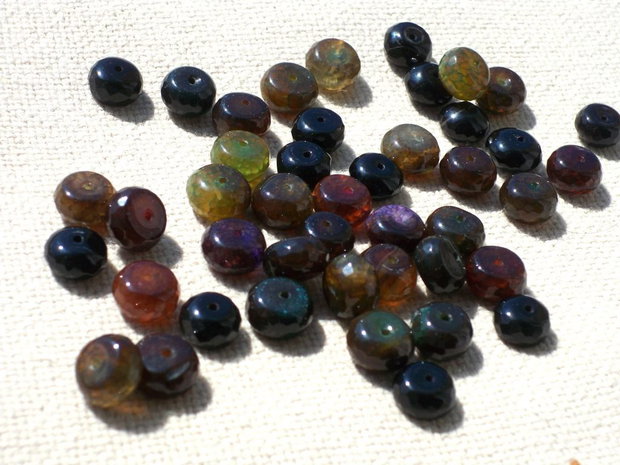 Agate rondele fatetate
