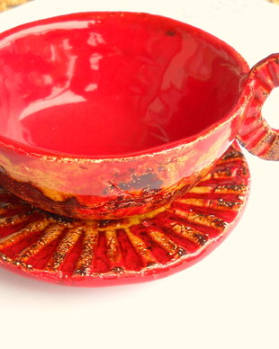 Ceasca si farfurioara ceramice
