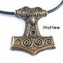 6131 - (1buc) Pandantiv, ciocanul lui Thor, pewter aspect bronz