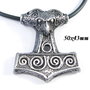6132 - (1buc) Pandantiv, ciocanul lui Thor, pewter aspect argintiu antichizat