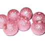 Perle creponate, 12 mm, roz