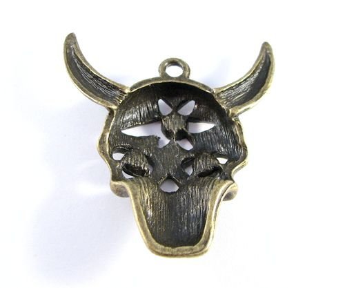 6135 - (2buc) Pandantiv / charm, gothic, aliaj metalic bronz
