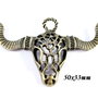 6136 - (2buc) Pandantiv / charm, gothic, aliaj metalic bronz