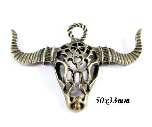 6136 - (2buc) Pandantiv / charm, gothic, aliaj metalic bronz