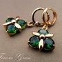 Cercei flori gold filled GREEN