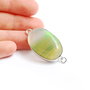 Conector agata de botswana verde lime in rama argintata