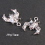 6141 -  (2buc) Charms, aliaj metalic argintiu, liliac, gothic