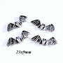 6142 -  (4buc) Charms, aliaj metalic argintiu, liliac, gothic