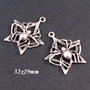 6144 -  (2buc) Charms, aliaj metalic argintiu, paianjen, gothic