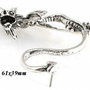 6150 - (1buc) Baza cercel armura / ear cuff, dragon, argintiu antichizat