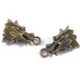 6152 - (2buc) Capete de snur, aliaj metalic bronz, cap de dragon