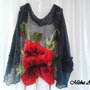 Cardigan/Bolero crosetat si impaslit -  Romantic Poppy
