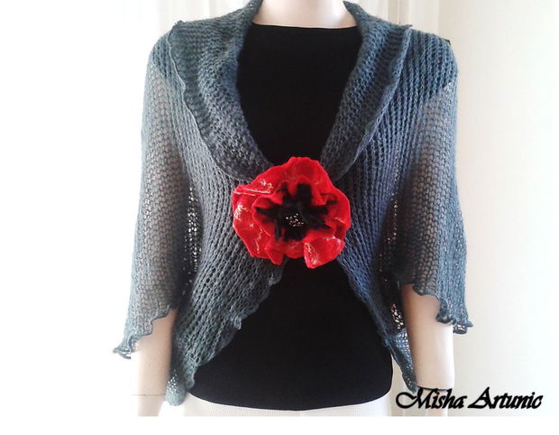 Cardigan/Bolero crosetat si impaslit -  Romantic Poppy