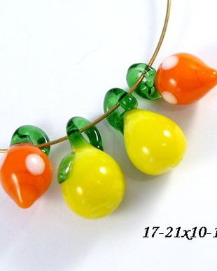 6165 - (12b) Minipandantive / charms, sticla de lampa, lampwork, ardei iute / chilli