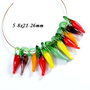 6166 - (11b) MIX, minipandantive / charms, sticla de lampa, lampwork, ardei iute / chilli
