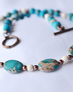 Colier jasper Blue Sea