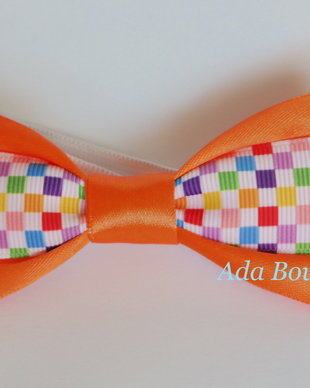 Mini papion cu patratele colorate orange