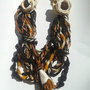 Colier din fire artistice, impaslit - Brown Mystery