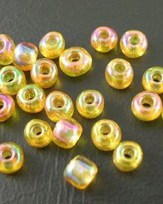 LMN303 - margele nisip galben curcubeu 3 mm