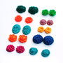 Set 10 perechi, 20 buc cabochoane fimo realizate manual  - mix flori  [#1]