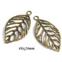 6188 - (2buc) Pandantive, aliaj metalic bronz, frunze