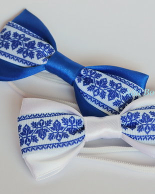 Mini papion cu model traditional albastru