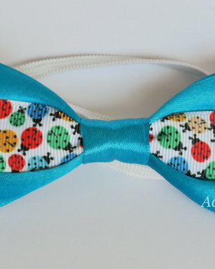 Mini papion cu mamarute colorate turquoise