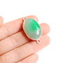 Conector agata de botswana verde lime si alb laptos in rama argintata