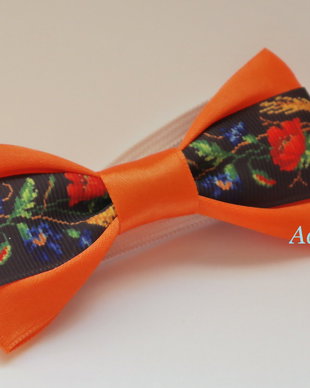 Mini papion cu flori de camp orange