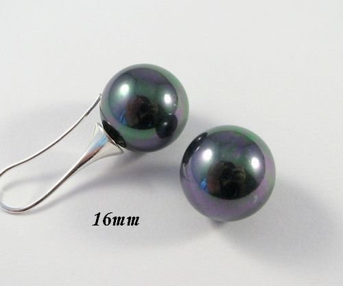 6197 - (2 buc) Perle tip Mallorca, semigaurite, sfere electroplacate, 16mm