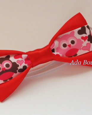 Mini papion  rosu cu bufnite