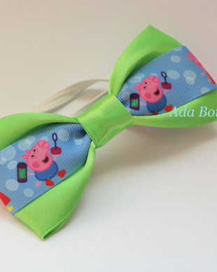 Mini papion  verde crud cu purcelusul Peppa